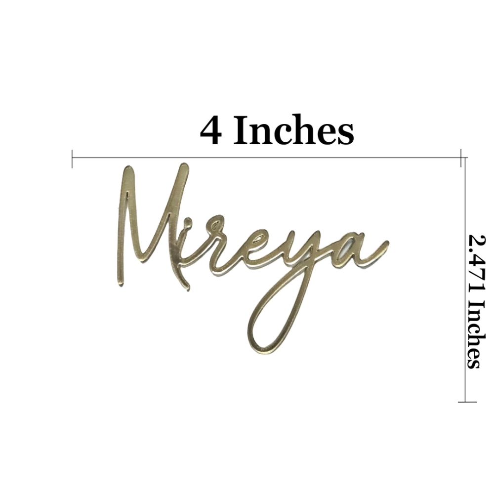 Buy Gold Acrylic Name Cutout for Birthday Cake
